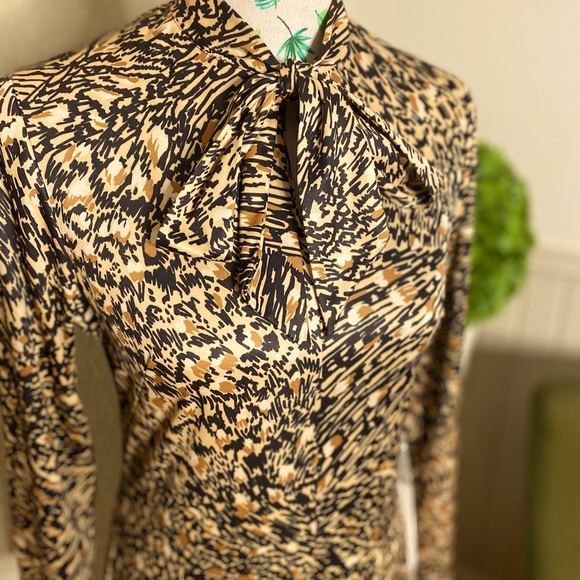 Vintage animal print dress by Stitches Plus, size 14. - Picture 2 of 10